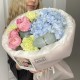 Авторский букет «Счастье » из диантусов, гортензии, эвкалипта и роз Bloom Room