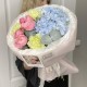 Авторский букет «Счастье » из диантусов, гортензии, эвкалипта и роз Bloom Room