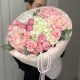 Авторский букет с бусами Bloom room  кустовая роза, гортензия, французская роза, диантус