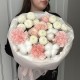 Букет «Пуговки»  с хризантемой ньютон