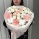 Букет «Пуговки»  с хризантемой ньютон
