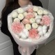Букет «Пуговки»  с хризантемой ньютон