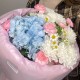 Авторский букет Bloom room  Гортензия, хризантема, диантус и танацетум