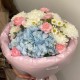 Авторский букет Bloom room  Гортензия, хризантема, диантус и танацетум