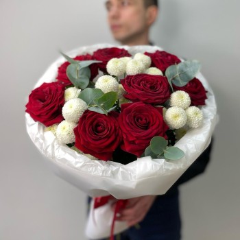 Букет «Очень сильная любовь» с красными розами! Bloom room: большой выбор букетов в профиле магазина