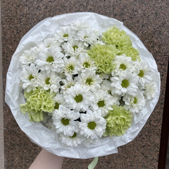 Свежий салатовый букет ромашек BLOOM ROOM