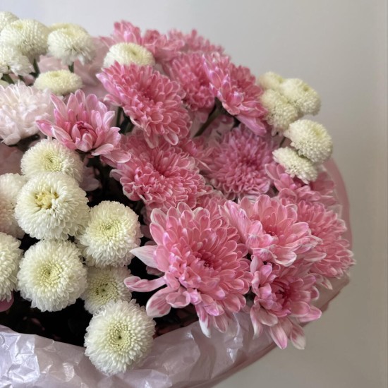 малиновый букет bloom room хризантема роза