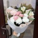 Букет с хризаномей, алостромерей и пионовидной кустовой розой