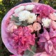 Малиновый букет bloom room французская роза,хризантема и эвкалипт