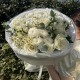 пышный белый букет bloom room роза,хризантема,ромашка