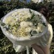 пышный белый букет bloom room роза,хризантема,ромашка