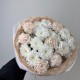 персиковый букет bloom room хризантема и диантус