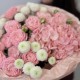 Купить нежный букет с пионовидными розами гортензией и хризантемой