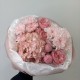 милый розовый букет bloom room гортензия,хризантема,роза