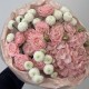 нежный букет bloom room роза,гортензия и хризантема