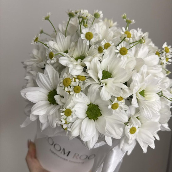 светлая композиция с ромашкой bloom room