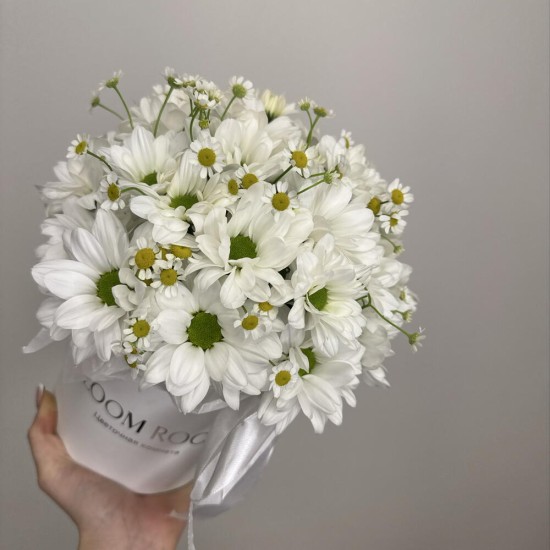 светлая композиция с ромашкой bloom room