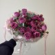 яркий букет с пионовидной розой и милым оформлением bloom room