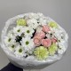 дофаминовый букет bloom room хризантема,роза и диантус