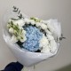 необычный букет bloom room гортензия,эустома,хризантема