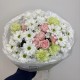 букет на день рождения bloom room хризантема,роза и диантус