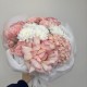 необычный букет bloom room роза,гортензия и хризантема