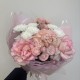 букет в красивой упаковке bloom room гортензия,хризантема и роза