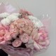 букет в красивой упаковке bloom room гортензия,хризантема и роза