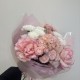букет в красивой упаковке bloom room гортензия,хризантема и роза