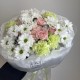 дофаминовый букет bloom room хризантема,диантус и роза