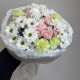 дофаминовый букет bloom room хризантема,диантус и роза
