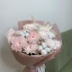 Нежный букет из хризантем и хлопка с доставкой по Екатеринбургу