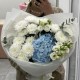 Букет из хризантем, эустомы, гортензии и эвкалипта с доставкой по Екатеринбургу