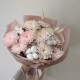 нежный букет-комплимент из хризантем и хлопка с доставкой по екатеринбургу